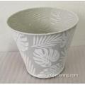 Textured metal round bucket